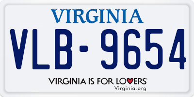 VA license plate VLB9654