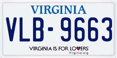 VA license plate VLB9663