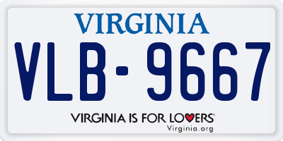 VA license plate VLB9667
