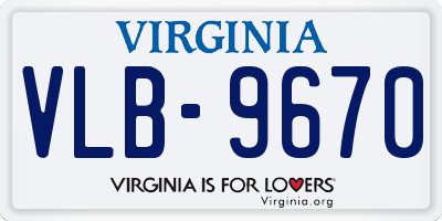 VA license plate VLB9670