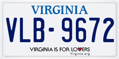 VA license plate VLB9672
