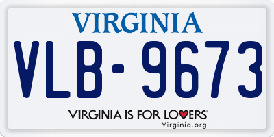VA license plate VLB9673