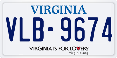 VA license plate VLB9674