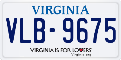 VA license plate VLB9675