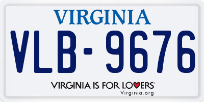 VA license plate VLB9676