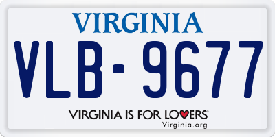 VA license plate VLB9677