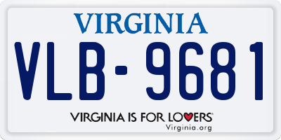 VA license plate VLB9681