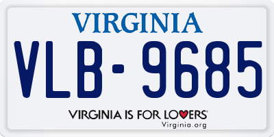 VA license plate VLB9685