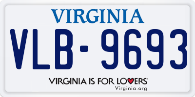 VA license plate VLB9693