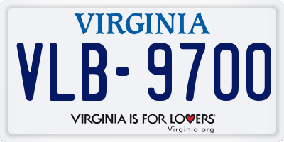 VA license plate VLB9700