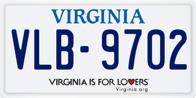 VA license plate VLB9702