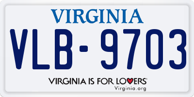 VA license plate VLB9703