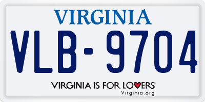 VA license plate VLB9704