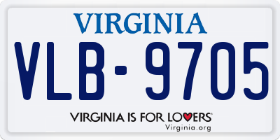 VA license plate VLB9705