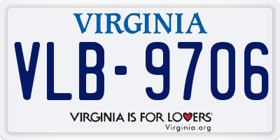 VA license plate VLB9706