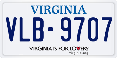 VA license plate VLB9707