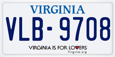 VA license plate VLB9708