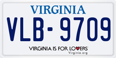 VA license plate VLB9709