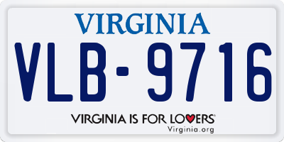 VA license plate VLB9716