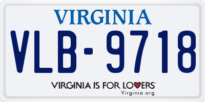 VA license plate VLB9718