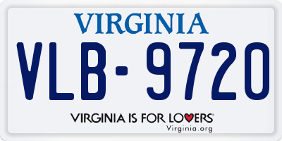 VA license plate VLB9720
