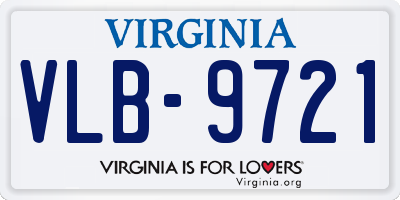 VA license plate VLB9721