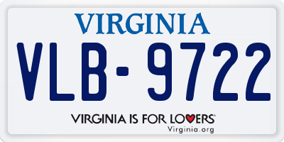 VA license plate VLB9722