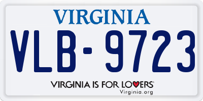 VA license plate VLB9723