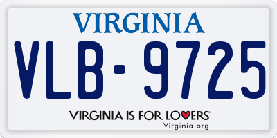 VA license plate VLB9725
