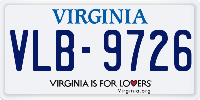 VA license plate VLB9726