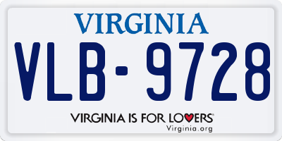 VA license plate VLB9728
