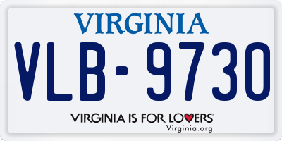 VA license plate VLB9730