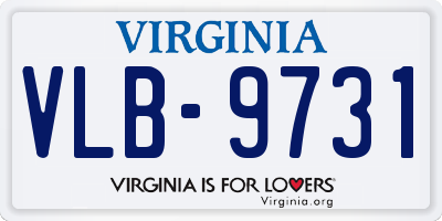 VA license plate VLB9731