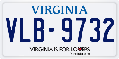 VA license plate VLB9732