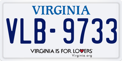 VA license plate VLB9733