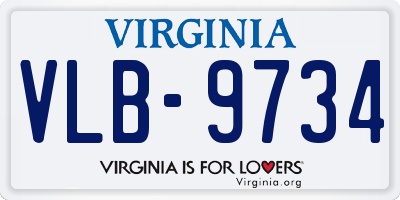 VA license plate VLB9734