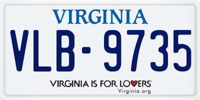 VA license plate VLB9735