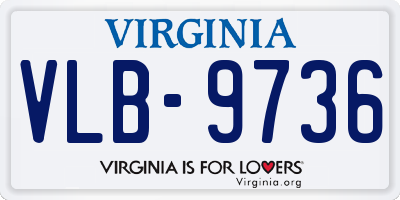 VA license plate VLB9736