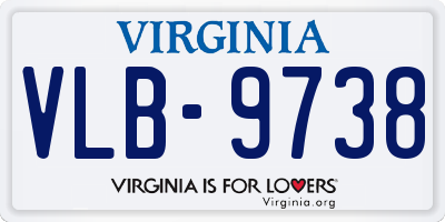 VA license plate VLB9738