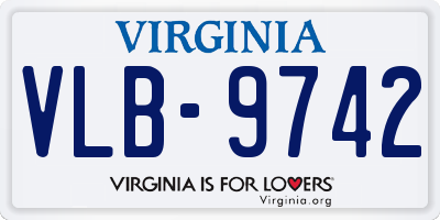 VA license plate VLB9742