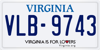VA license plate VLB9743