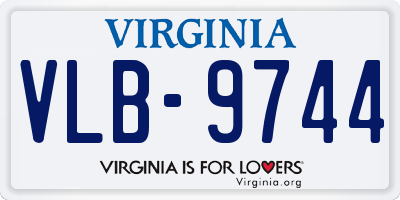 VA license plate VLB9744