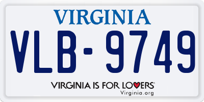 VA license plate VLB9749