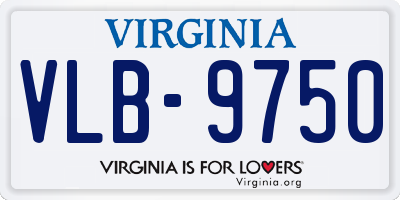 VA license plate VLB9750