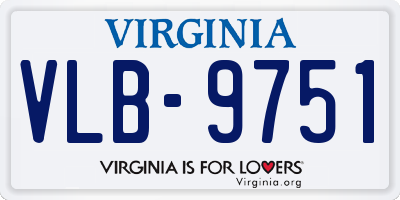 VA license plate VLB9751