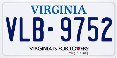 VA license plate VLB9752