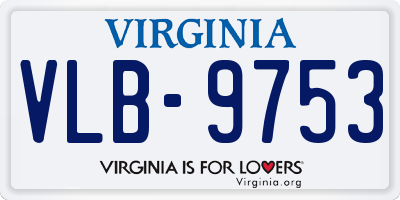 VA license plate VLB9753
