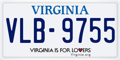 VA license plate VLB9755