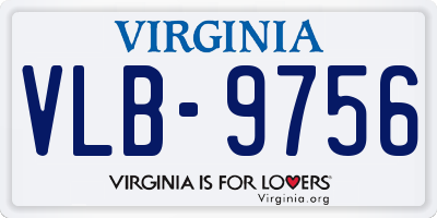 VA license plate VLB9756