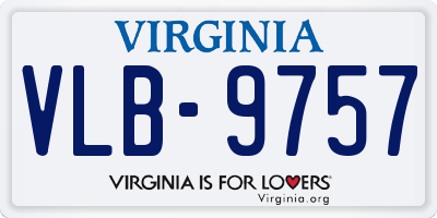 VA license plate VLB9757